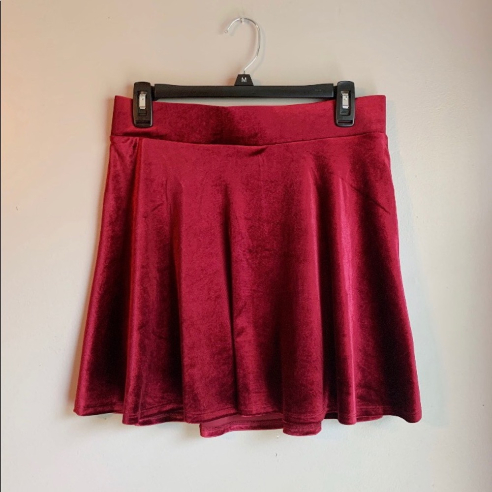 Red Velvet Skater Skirt